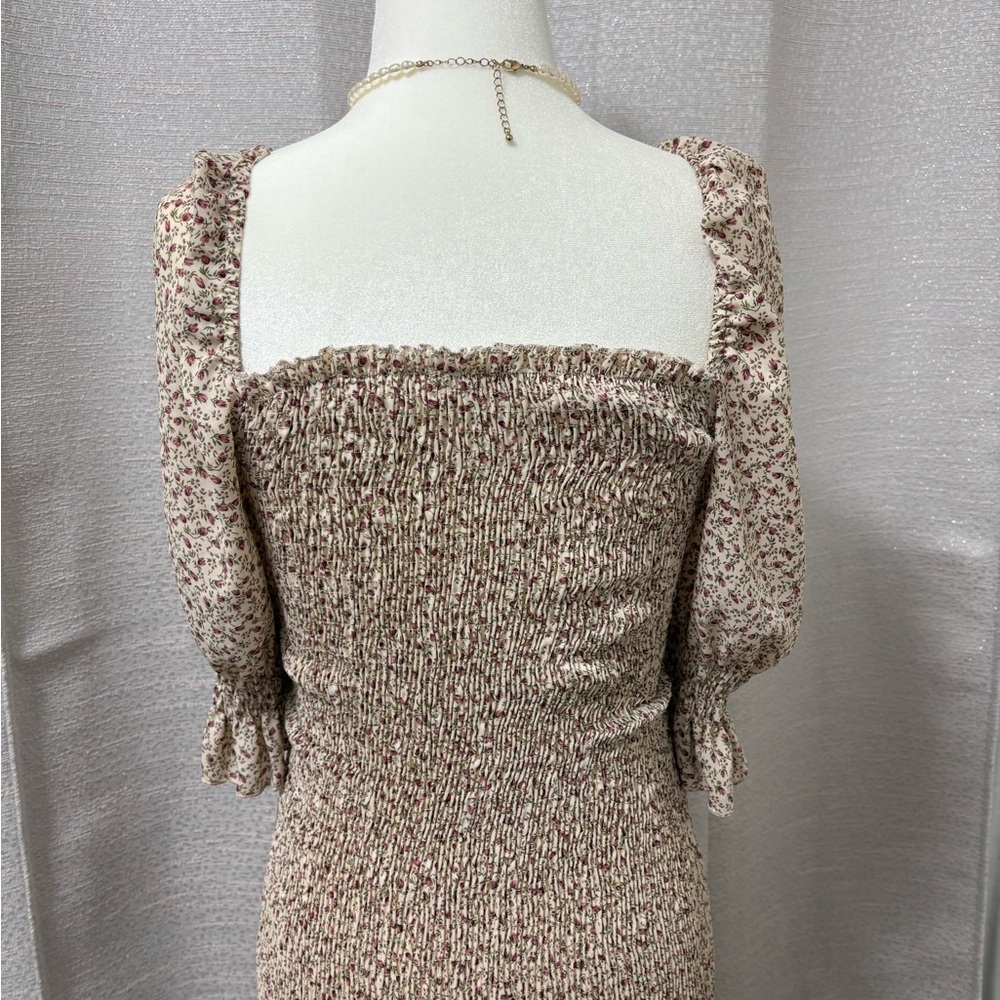 Blush Womens Cottagecore Smocked Floral Mini Dress Size Small Coquette Fairycore - Picture 3 of 15